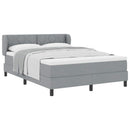 Box spring seng med hovedgærde Lysegrå 160 x 200 cm Stof