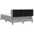Box spring seng med hovedgærde Lysegrå 160 x 200 cm Stof