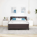 Box spring seng med hovedgærde Mørk Brun 160 x 200 cm Stof