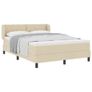 Box spring seng med hovedgærde Creme 160 x 200 cm Stof