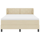 Box spring seng med hovedgærde Creme 160 x 200 cm Stof