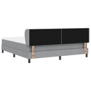 Box spring seng med hovedgærde Lysegrå 180 x 200 cm Stof