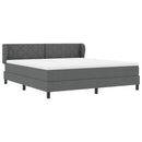 Box spring seng med hovedgærde Mørkegrå 180 x 200 cm Stof