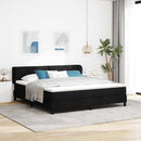 Box spring seng med hovedgærde Sort 180 x 200 cm Stof