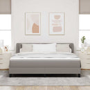 Box spring seng med hovedgærde Gråbrun 180 x 200 cm Stof