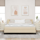 Box spring seng med hovedgærde Creme 180 x 200 cm Stof