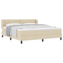 Box spring seng med hovedgærde Creme 180 x 200 cm Stof