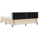 Box spring seng med hovedgærde Creme 180 x 200 cm Stof