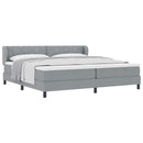 Box spring seng med hovedgærde Lysegrå 200 x 200 cm Stof