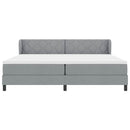 Box spring seng med hovedgærde Lysegrå 200 x 200 cm Stof