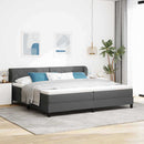 Box spring seng med hovedgærde Mørkegrå 200 x 200 cm Stof