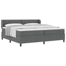 Box spring seng med hovedgærde Mørkegrå 200 x 200 cm Stof