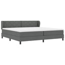 Box spring seng med hovedgærde Mørkegrå 200 x 200 cm Stof
