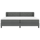 Box spring seng med hovedgærde Mørkegrå 200 x 200 cm Stof
