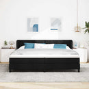 Box spring seng med hovedgærde Sort 200 x 200 cm Stof