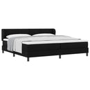 Box spring seng med hovedgærde Sort 200 x 200 cm Stof