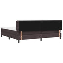 Box spring seng med hovedgærde Mørk Brun 200 x 200 cm Stof