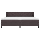 Box spring seng med hovedgærde Mørk Brun 200 x 200 cm Stof
