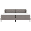 Box spring seng med hovedgærde Gråbrun 200 x 200 cm Stof