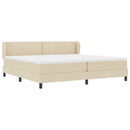 Box spring seng med hovedgærde Creme 200 x 200 cm Stof