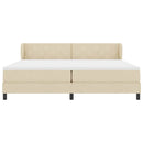 Box spring seng med hovedgærde Creme 200 x 200 cm Stof