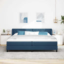 Box spring seng med hovedgærde Blå 200 x 200 cm Stof