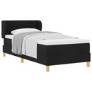 Box spring seng med madras med hovedgærde Sort 80 x 200 cm Stof