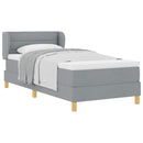 Box spring seng med madras Lysegrå 90 x 190 cm Stof