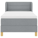 Box spring seng med madras Lysegrå 90 x 190 cm Stof