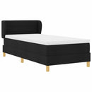 Box spring seng med madras med hovedgærde Sort 90 x 190 cm Stof