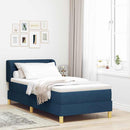 Box spring seng med madras med hovedgærde Blå 90 x 190 cm Stof