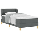 Box spring seng med madras Mørkegrå 90 x 200 cm Stof