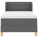 Box spring seng med madras Mørkegrå 90 x 200 cm Stof