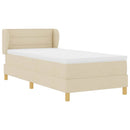 Box spring seng med madras Creme 100 x 200 cm Stof