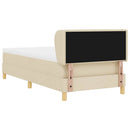 Box spring seng med madras Creme 100 x 200 cm Stof