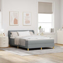 Box spring seng med madras Lysegrå 140 x 190 cm Stof