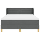 Box spring seng med madras Mørkegrå 140 x 190 cm Stof