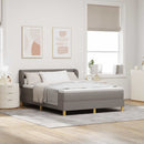 Box spring seng med madras Gråbrun 140 x 190 cm Stof