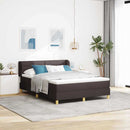 Box spring seng med madras Mørk Brun 140 x 200 cm Stof