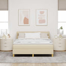 Box spring seng med madras Creme 140 x 200 cm Stof