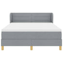 Box spring seng med madras Lysegrå 160 x 200 cm Stof