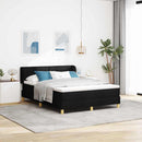 Box spring seng med madras Sort 160 x 200 cm Stof