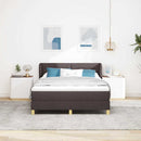 Box spring seng med madras Mørk Brun 160 x 200 cm Stof