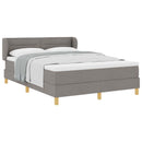 Box spring seng med hovedgærde Gråbrun 160 x 200 cm Stof