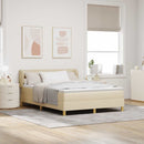 Box spring seng med madras Creme 160 x 200 cm Stof