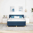 Box spring seng med madras med hovedgærde Blå 160 x 200 cm Stof