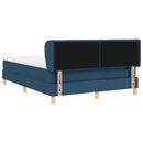 Box spring seng med madras med hovedgærde Blå 160 x 200 cm Stof