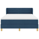 Box spring seng med madras med hovedgærde Blå 160 x 200 cm Stof