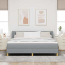 Box spring seng med madras Lysegrå 180 x 200 cm Stof