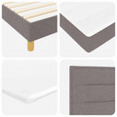 Box spring seng med hovedgærde Gråbrun 180 x 200 cm Stof